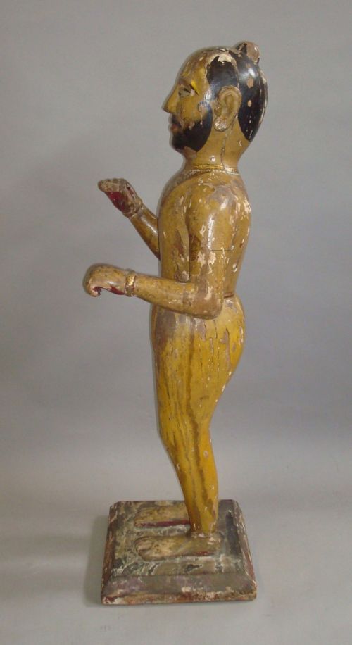 AN INTERESTING 19TH CENTURY CARVED INDIAN FIGURE - ADDITIONAL PHOTO 6