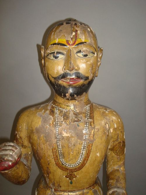 AN INTERESTING 19TH CENTURY CARVED INDIAN FIGURE - ADDITIONAL PHOTO 8