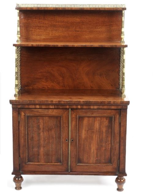REGENCY MAHOGANY SIDE CABINET DWARF BOOKCASE - ADDITIONAL PHOTO 10
