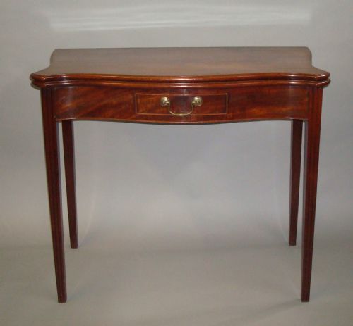 George III Serpentine Mahogany Tea Table