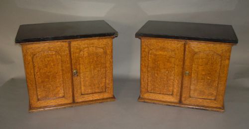 19th Century Pair of Golden Oak Table Cabinets
