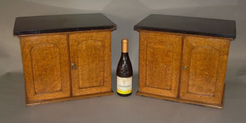 fig 1. 19th Century Pair of Golden Oak Table Cabinets