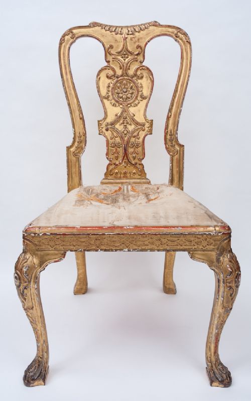 19th Century Gilt Wood  Chair