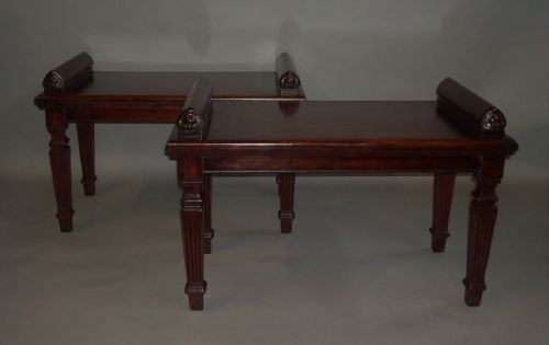 Regency Pair of Mahogany Hall Seats or Benches
