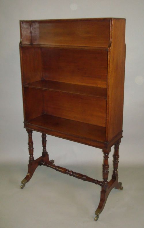REGENCY MAHOGANY WATERFALL OPEN BOOKCASE - ADDITIONAL PHOTO 1