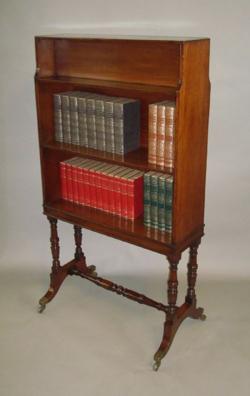 REGENCY MAHOGANY WATERFALL OPEN BOOKCASE - ADDITIONAL PHOTO 2