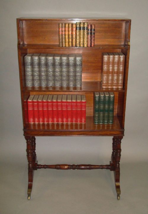 REGENCY MAHOGANY WATERFALL OPEN BOOKCASE - ADDITIONAL PHOTO 3