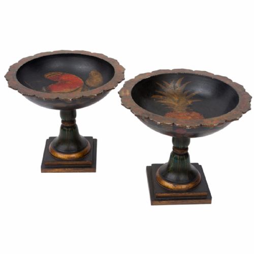 Early 19th Century Pair of Carved Wood French Tazza's