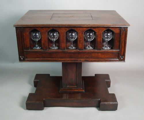 C19TH GOTHIC OAK CHAMPAGNE OR WINE COOLER TABLE - ADDITIONAL PHOTO 2