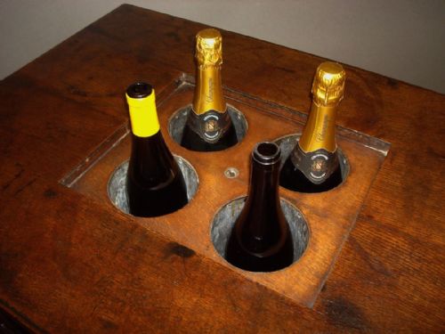 C19TH GOTHIC OAK CHAMPAGNE OR WINE COOLER TABLE - ADDITIONAL PHOTO 4
