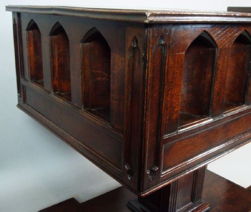 C19TH GOTHIC OAK CHAMPAGNE OR WINE COOLER TABLE - ADDITIONAL PHOTO 6
