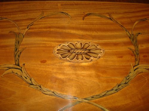 GEORGE III SATINWOOD AND MARQUETRY DEMILUNE CARD TABLE - ADDITIONAL PHOTO 6