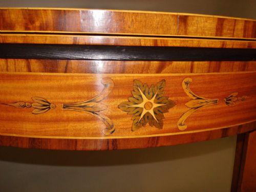 GEORGE III SATINWOOD AND MARQUETRY DEMILUNE CARD TABLE - ADDITIONAL PHOTO 7