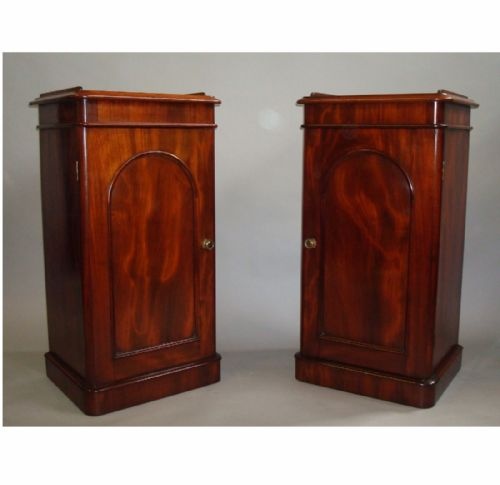 C19th Pair of Flame Mahogany Pedestal Cabinets