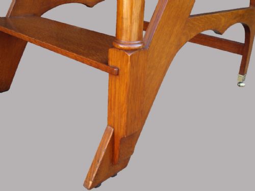 SET ANTIQUE GOLDEN OAK LIBRARY STEPS OF LARGE PROPORTION - ADDITIONAL PHOTO 11