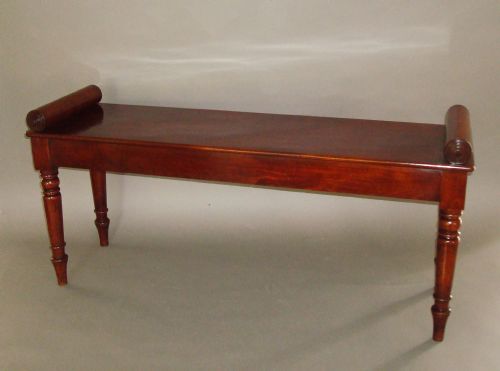 Regency Mahogany Hall Bench or Window Seat