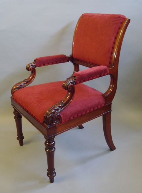 George IV Mahogany Library Chair