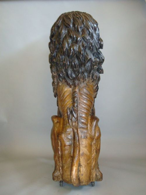 19TH CENTURY CARVED LION 5 FEET TALL - ADDITIONAL PHOTO 2