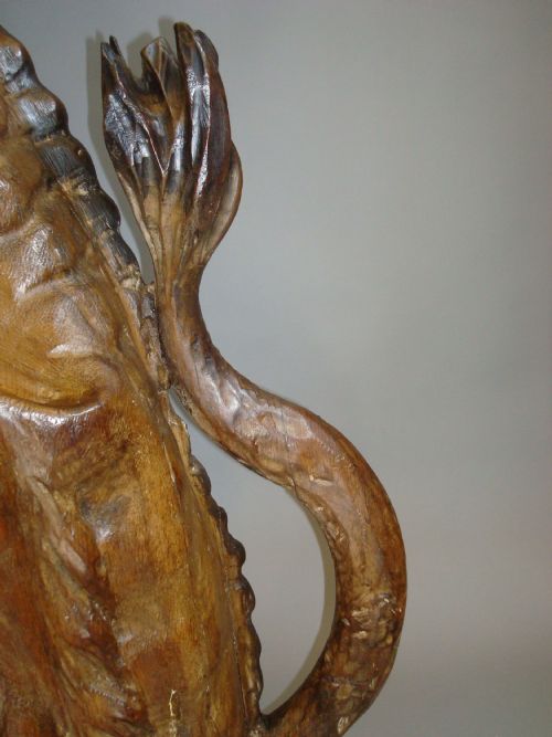 19TH CENTURY CARVED LION 5 FEET TALL - ADDITIONAL PHOTO 4