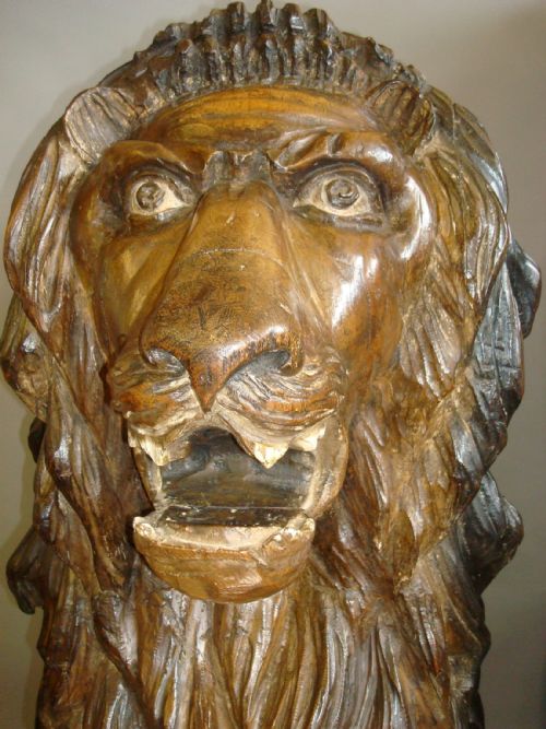 19TH CENTURY CARVED LION 5 FEET TALL - ADDITIONAL PHOTO 7