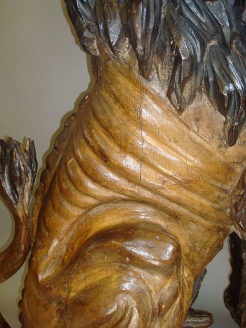 19TH CENTURY CARVED LION 5 FEET TALL - ADDITIONAL PHOTO 9