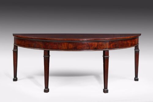 Georgian Irish Mahogany Demilune Side Table