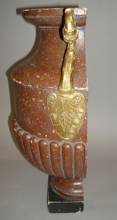 C19TH PAIR PORPHREY FLAT BACK URNS - ADDITIONAL PHOTO 5