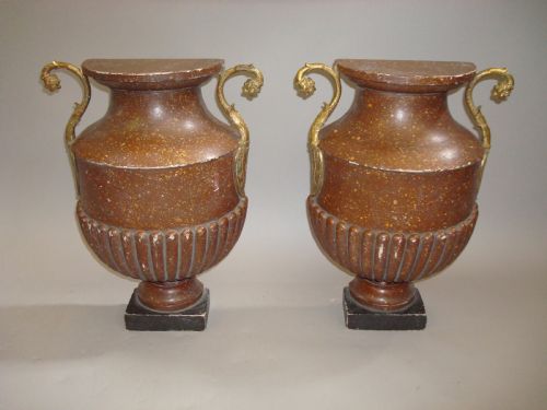 C19TH PAIR PORPHREY FLAT BACK URNS - ADDITIONAL PHOTO 7