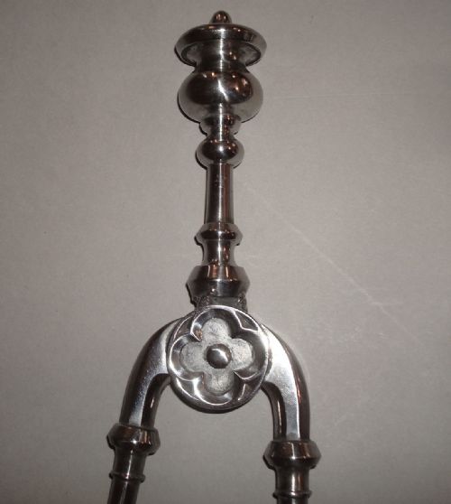 GEORGE IV POLISHED STEEL FIRE IRONS OR FIRE TOOLS - ADDITIONAL PHOTO 2
