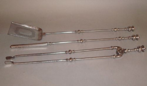 GEORGE IV POLISHED STEEL FIRE IRONS OR FIRE TOOLS - ADDITIONAL PHOTO 3
