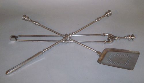GEORGE IV POLISHED STEEL FIRE IRONS OR FIRE TOOLS - ADDITIONAL PHOTO 4