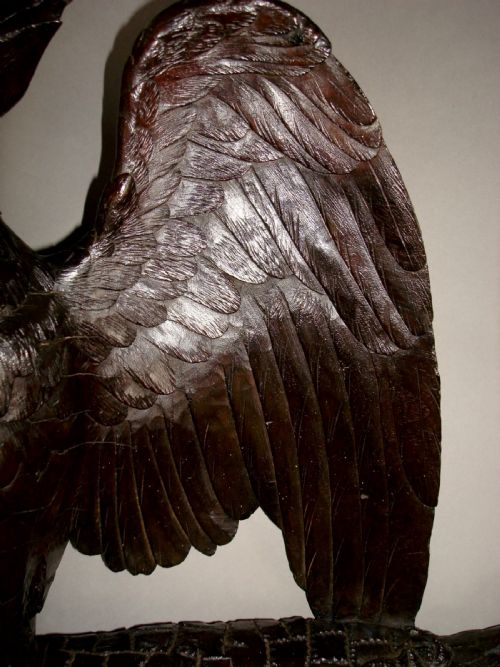 C19TH BLACK FOREST CARVED EAGLE HAT OR COAT RACK - ADDITIONAL PHOTO 5