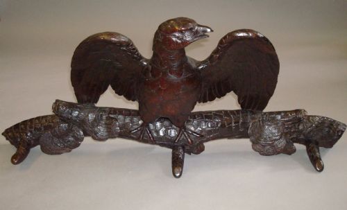 C19TH BLACK FOREST CARVED EAGLE HAT OR COAT RACK - ADDITIONAL PHOTO 7