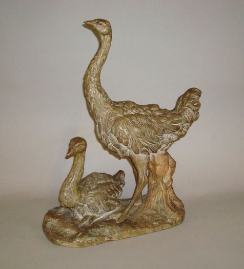 Early C20th Terracotta Ostrich Sculpture