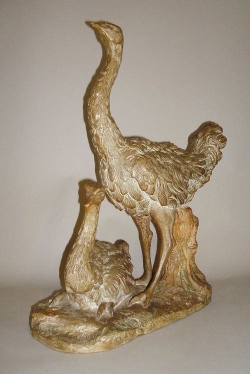 fig 1. Early C20th Terracotta Ostrich Sculpture