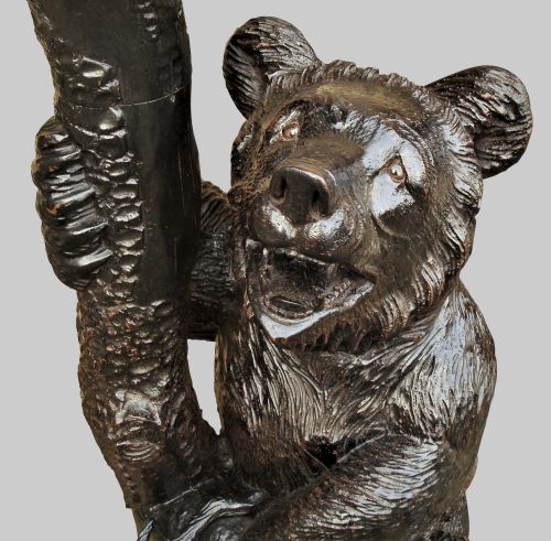 C19TH CARVED BEAR BLACK FOREST HALL STAND - ADDITIONAL PHOTO 2