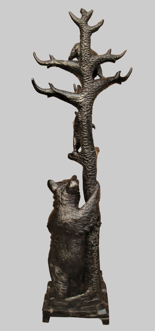 C19TH CARVED BEAR BLACK FOREST HALL STAND - ADDITIONAL PHOTO 6