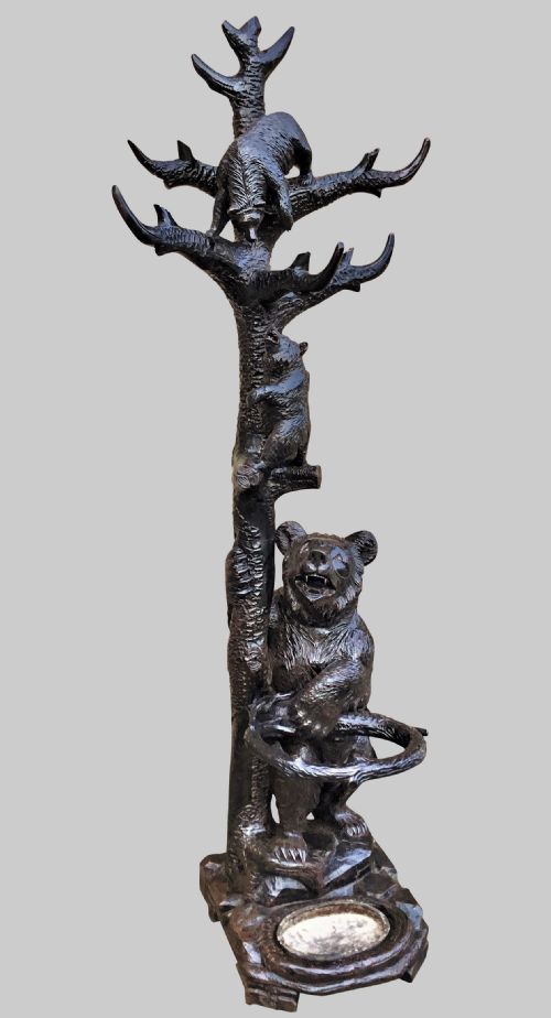 C19TH CARVED BEAR BLACK FOREST HALL STAND - ADDITIONAL PHOTO 8