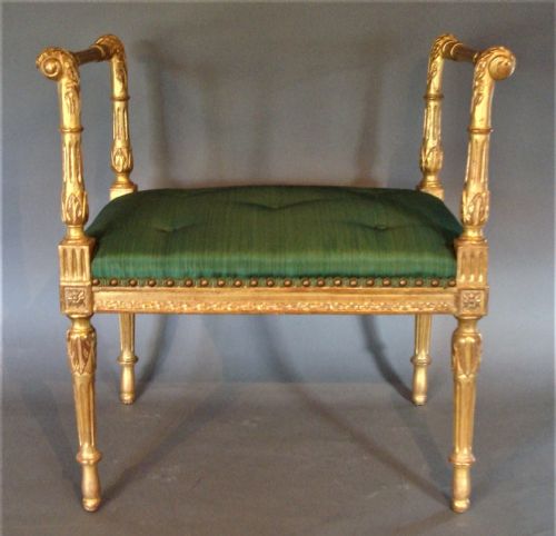 C19th Neo-classical Giltwood Stool or Window Seat