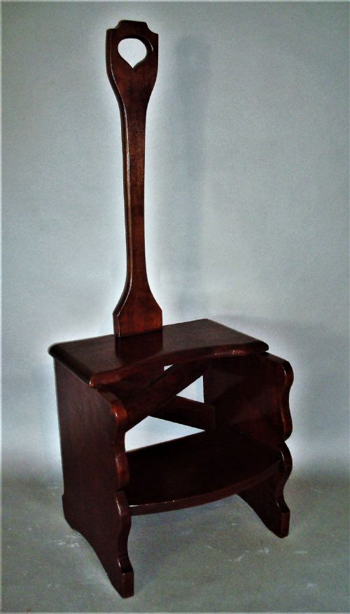 C19th Mahogany Library Steps