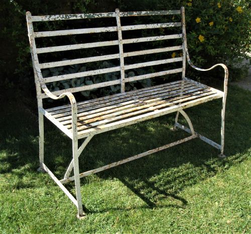Regency Wrought Iron Garden Seat, Bench