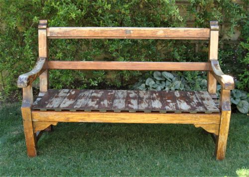 fig 1. Early C20th Teak Ship Bench, Garden Seat