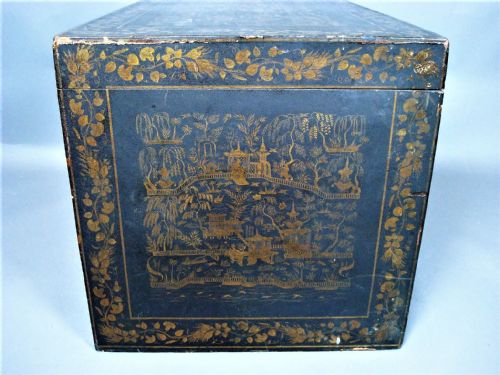 MID C19TH INDIAN CHINOISERIE LACQUERED TRUNK - ADDITIONAL PHOTO 4