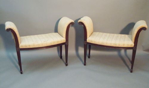 fig 1. George III pair of mahogany window seats, in the manner of George Hepplewhite