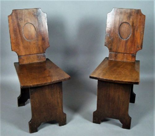 Regency Pair of Mahogany Hall Chairs