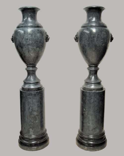 EARLY C20TH PAIR OF SCAGLIOLA URNS - ADDITIONAL PHOTO 1