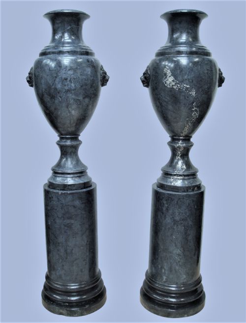 EARLY C20TH PAIR OF SCAGLIOLA URNS - ADDITIONAL PHOTO 10