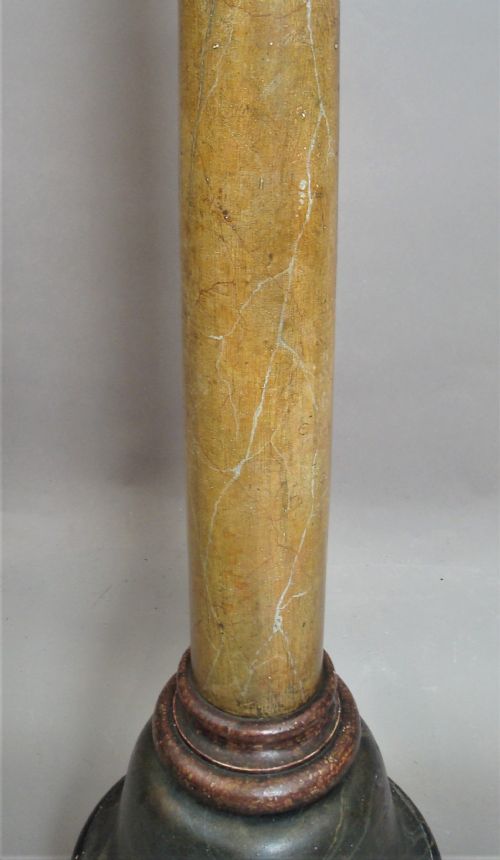 REGENCY PAINTED SIMULATED MARBLE PINE PEDESTAL COLUMN TORCHERE - ADDITIONAL PHOTO 12