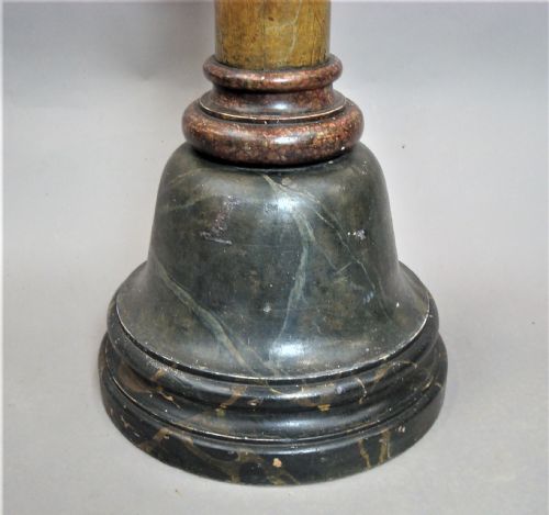 REGENCY PAINTED SIMULATED MARBLE PINE PEDESTAL COLUMN TORCHERE - ADDITIONAL PHOTO 14
