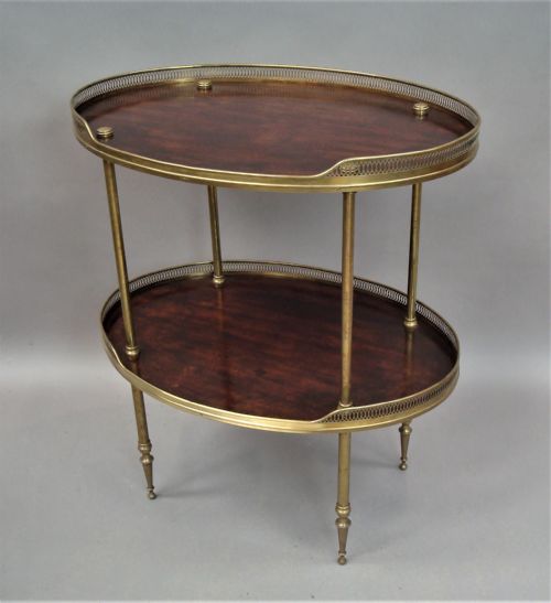 Late C19th Mahogany and Brass Oval Etagere